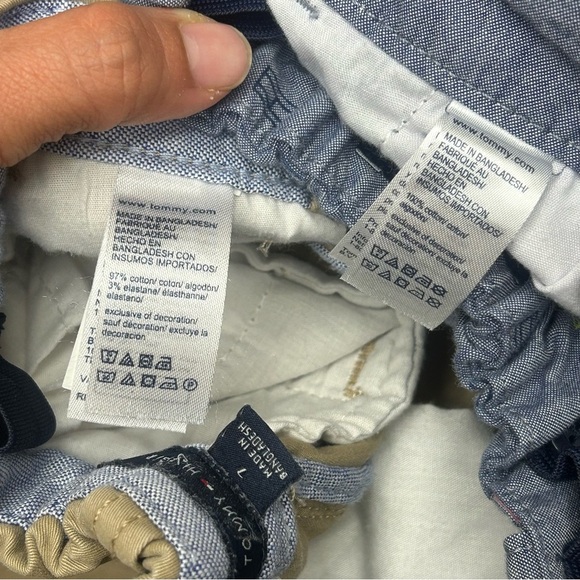 Tommy Hilfiger Kids Khaki and Patterned Blue Shorts - Picture 4 of 5